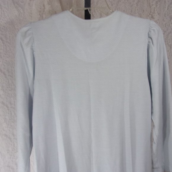 Miss Elaine Pale Blue Waltz Thermal Weave Nightgown NWOT - Picture 4 of 5